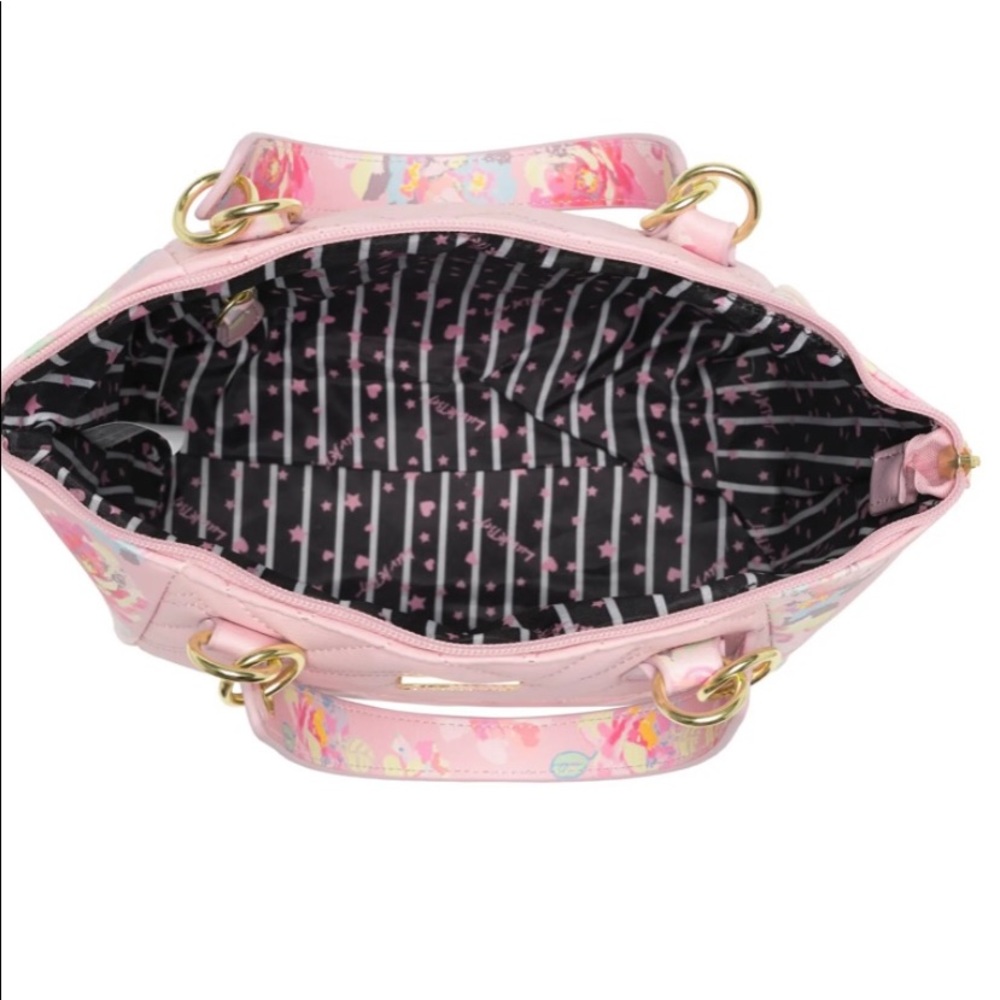 (SOLD)Betsey Johnson crossbody pink floral crescent shape - Picture 7 of 9